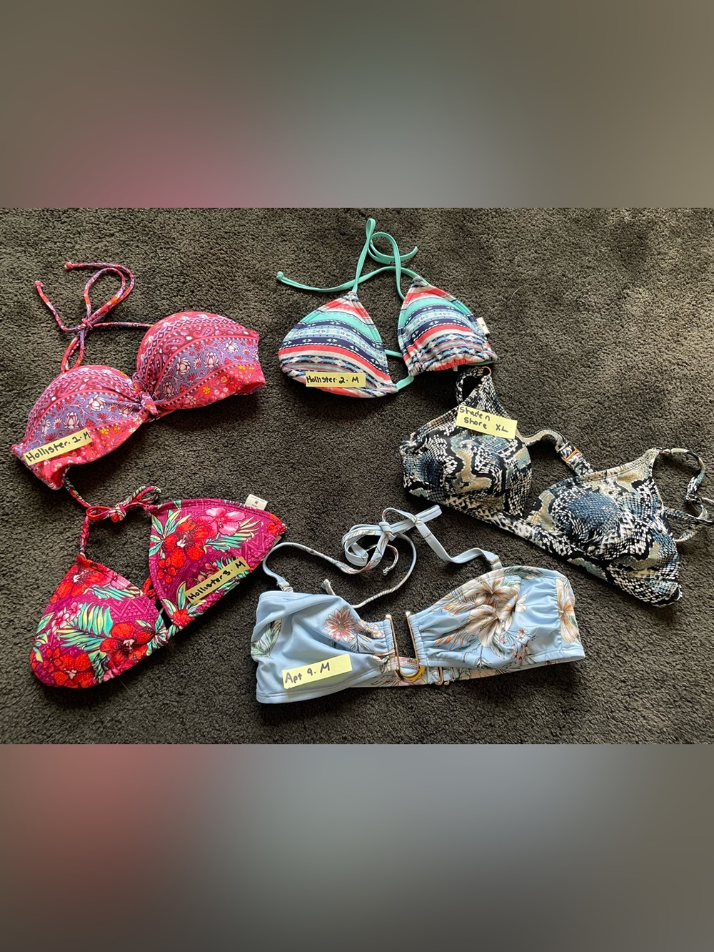 Women’s Hollister, Apt 9, Shade n Shore Bikini Tops Sz Med and XL see each pic